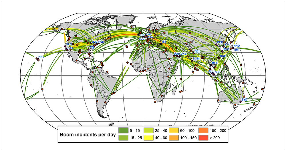 global frequency sonic booms by 2035